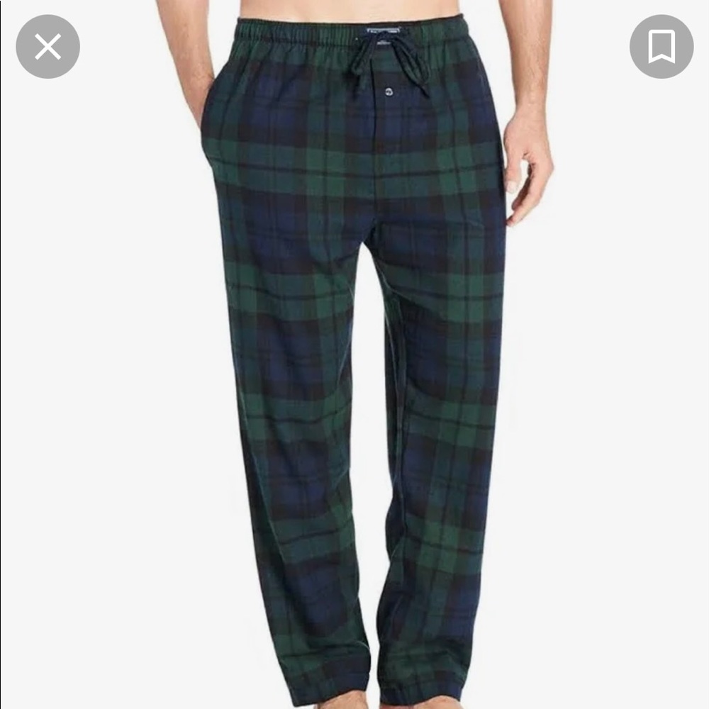 Polo Ralph Lauren Green and Blue Plaid Medium Pajama Pants